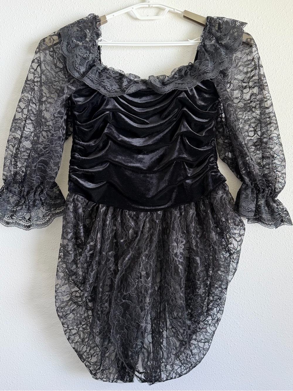 Vtg Jessica McClintock Millennium 2000 Dress Large Goth Velvet Lace Whimsigoth